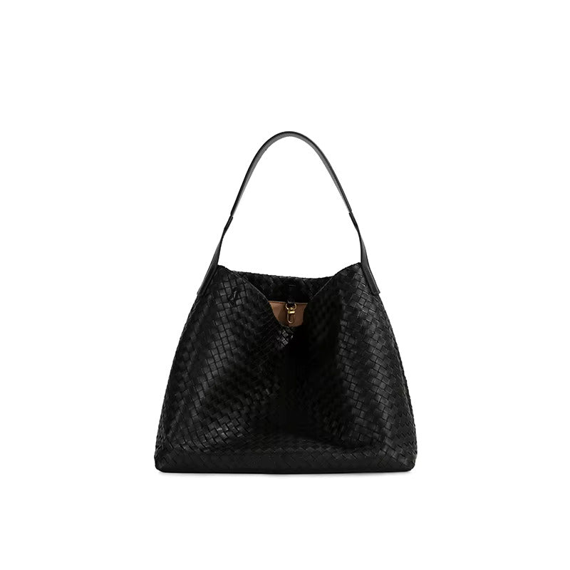Marlow & Co. Handwoven Trapeze Tote in black