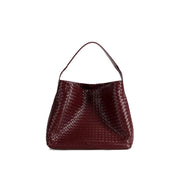 Marlow & Co. Handwoven Trapeze Tote in burgundy