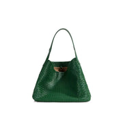 Marlow & Co. Handwoven Trapeze Tote in emerald