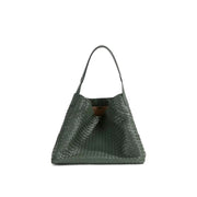 Marlow & Co. Handwoven Trapeze Tote in forest green