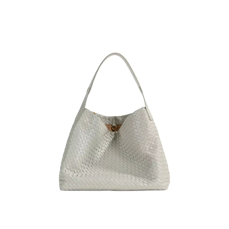 Marlow & Co. Handwoven Trapeze Tote in ivory