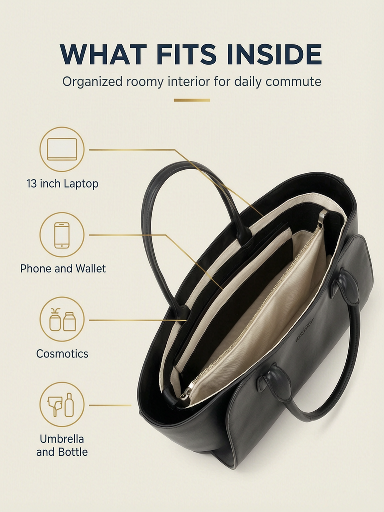 What fits inside the Structured Boat Tote