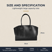 Structured Boat Tote size and specifications