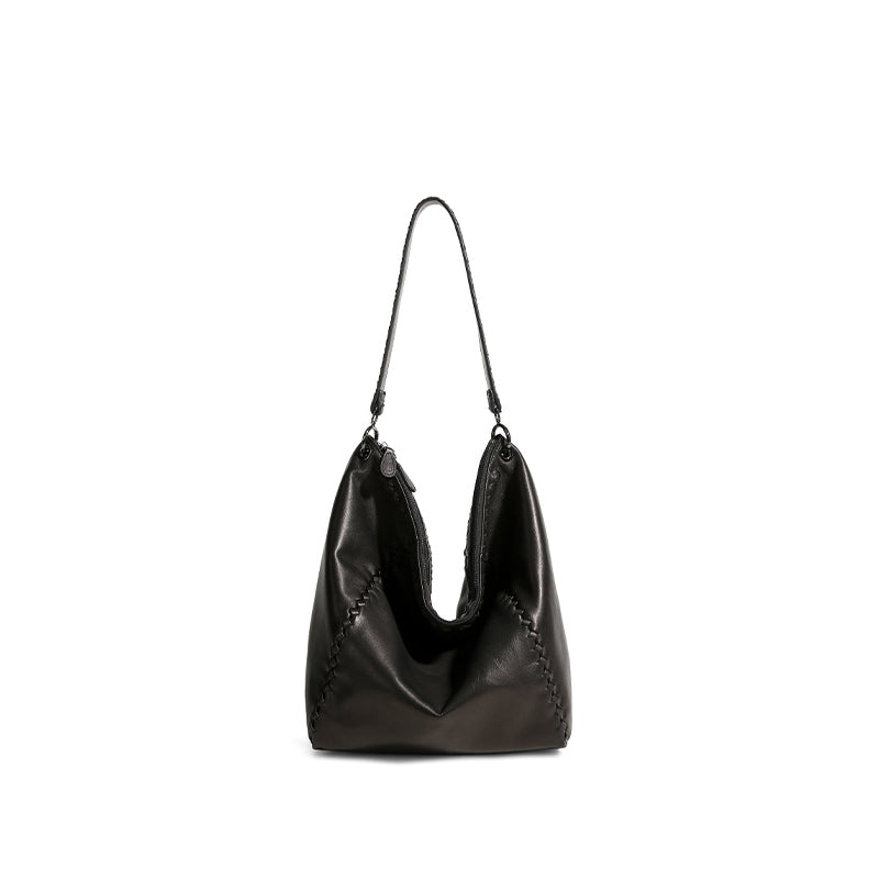 Marlow & Co. Woven Edge Hobo in black