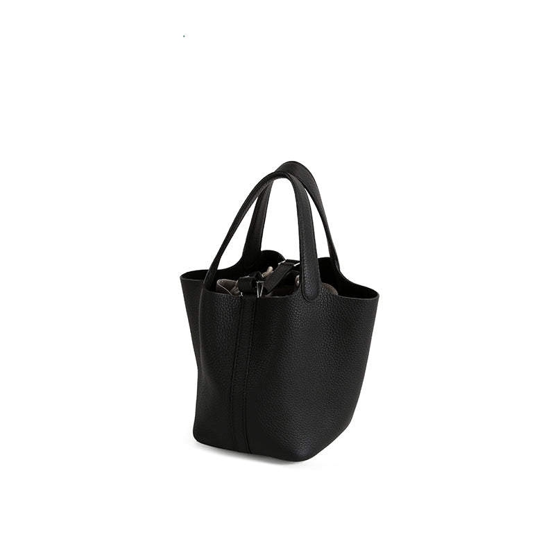 Marlow & Co. Woven Picotin Tote in black